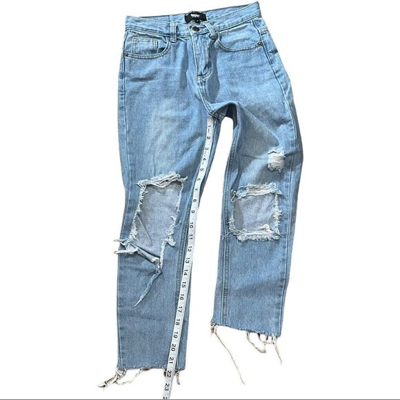 Mossimo Distressed Raw Hem Jeans SMALL - Picture 11 of 12
